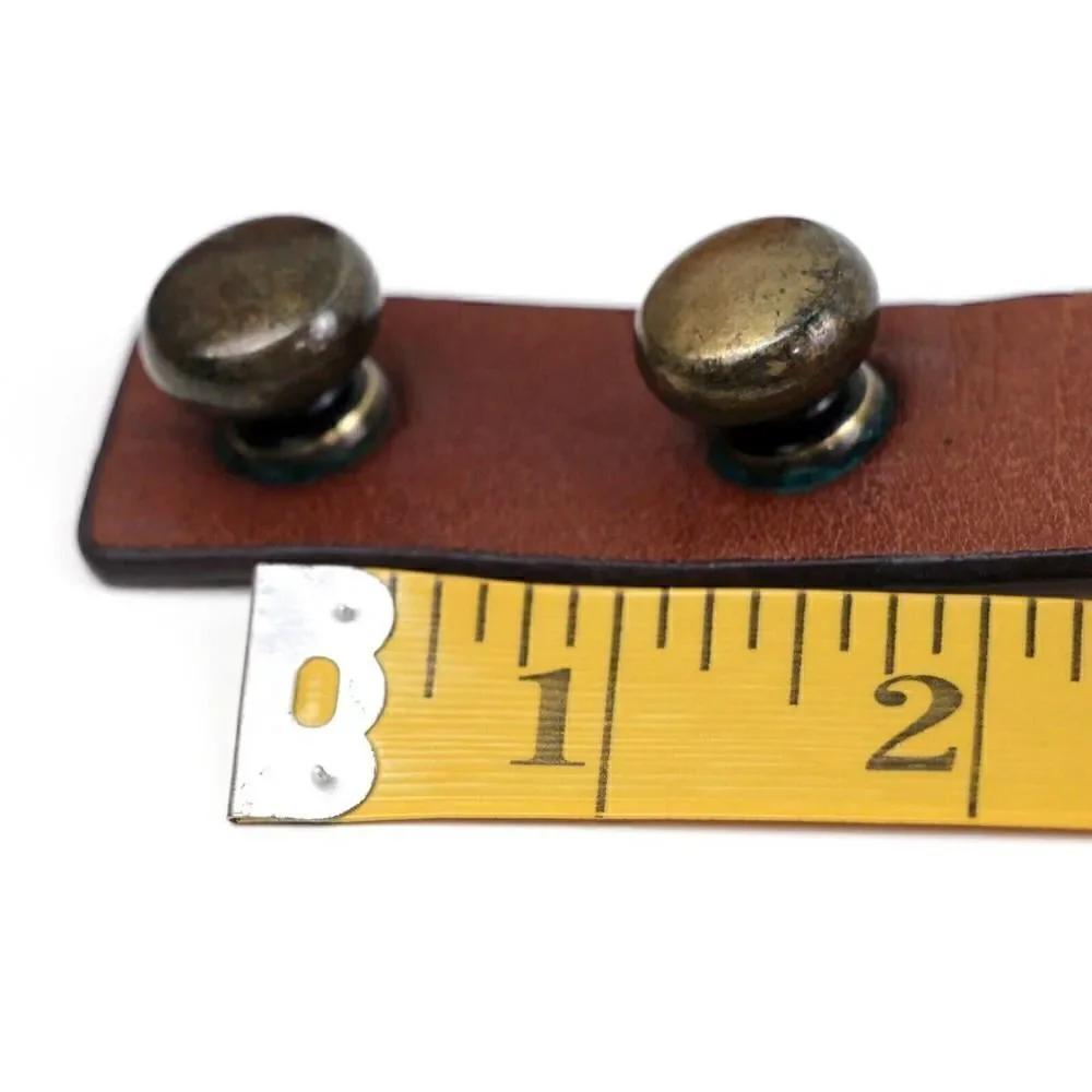 ANOTHER LINE ANTIQUE GOLD BROWN GENUINE LEATHER 1 1/8